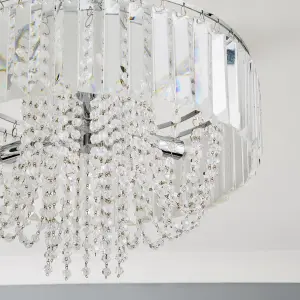 The Lighting Edit Cerro Crystal chrome effect 3 Lamp LED Pendant ceiling light, (Dia)360mm