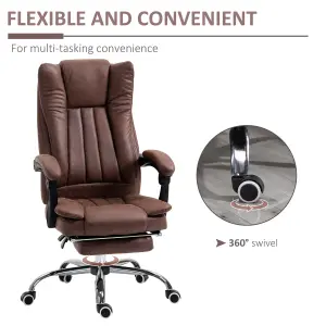 Vinsetto Executive Office Chair Computer Desk Chair for Home w/ Footrest, Brown