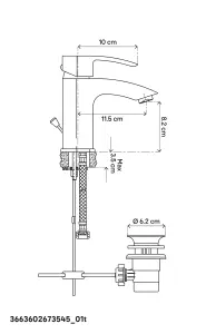 GoodHome Hopa Basin Mono mixer Tap