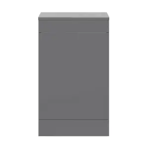 GoodHome Imandra Gloss Grey Freestanding Toilet cabinet (H)840mm (W)500mm