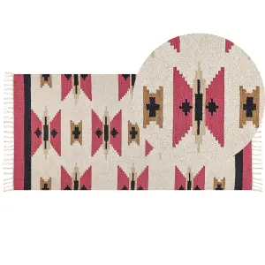 Cotton Kilim Area Rug 80 x 150 cm Multicolour GARNI