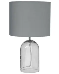 Table Lamp Transparent with Grey DEVOLL