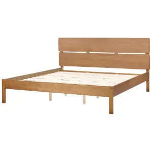 EU Super King Size Bed with LED Light Wood BOISSET