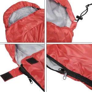 Yaheetech Red Adult Envelope Sleeping Bag Single Person for 3 Seasons