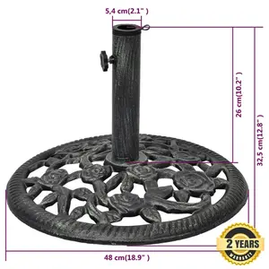 Swearengin 12kg Cast Iron Free Standing Umbrella Base