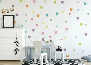 Colourful Hearts Nursery Wall Sticker Decals