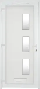 Fortia Kilifi Frosted Glazed White RH External Front Door set, (H)2085mm (W)920mm