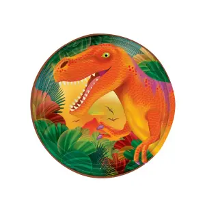 Prehistoric Dinosaur Party Plates (Pack of 8) Multicoloured (One Size)