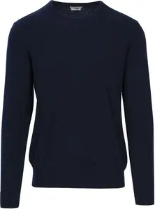 House Of Bruar Men's Merino Crew Neck - Navy Blue