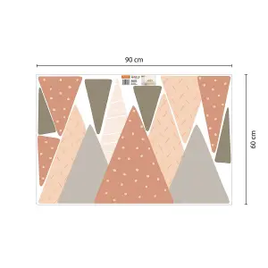 Walplus Colourful Mountains Landscape, Scandinavian Style, Pink, Children Wall Sticker Kids Sticker PVC Brown