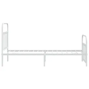 Berkfield Metal Bed Frame with Headboard and Footboard White 90x190 cm