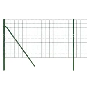 Nelda Anthracite Metal Fence Panels Green / 110cm H x 1000cm W / 13