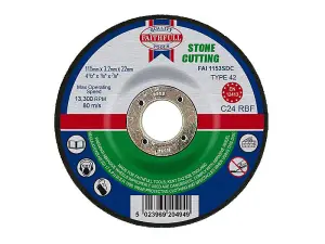 Faithfull 115mm Depressed Centre Stone Cutting Disc for Angle Grinders