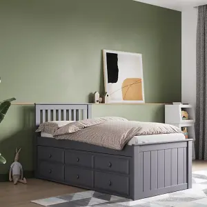 Flair Montana Captain's Wooden Guest Bed - Grey