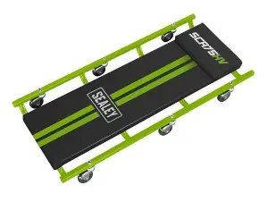 Sealey 36" Deluxe American-Style Creeper with Steel Frame & 6 Wheels - Hi-Vis Green SCR75HV