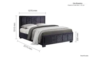 Birlea Hannover Small Double Bed Black Crushed Velvet