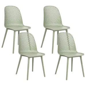 Set of 4 Dining Chairs EMORY Light Green