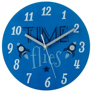 Interiors by Premier Funky Time Flies Wall Clock, Animal Graphics Colourful Wall Clock, Stylish, Modern Wall Clock For Kids