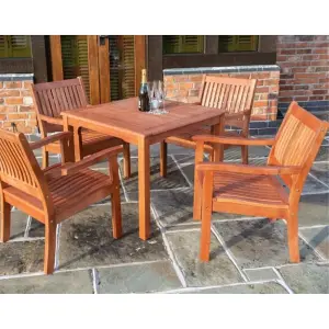 Wooden Square Garden Dining Table