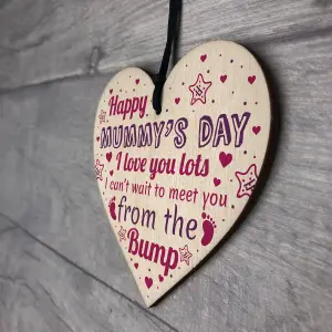 Red Ocean Mummy To Be Gifts From Bump Mothers Day Gifts For New Mum Wooden Heart Sign Gift For Mum Mummy