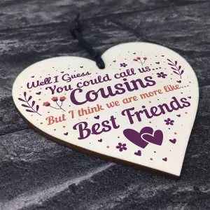 Red Ocean Cousin Gifts Christmas Handmade Wooden Heart Plaque Gifts For Women Boys Girls Friendship Thank You Gifts