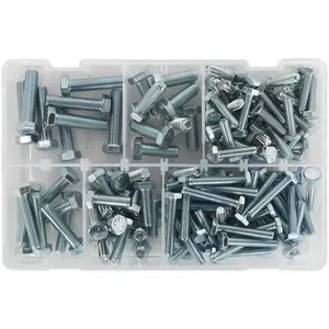 Comprehensive 144 Piece Setscrew Assortment - UNF Thread Sizes 1/4" to 3/8" in Storage Box