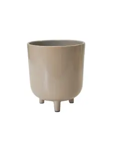 Lecce Oat Speckled Planter H24Cm D20Cm