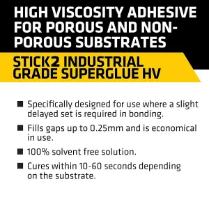 Everbuild HV20 Stick 2 Industrial Grade High Viscosity Glue, Clear, 20 g (Pack Of 6)