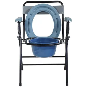 Lightweight Folding Commode Chair - 7 Litre Pail with Lid - 130kg Weight Limit