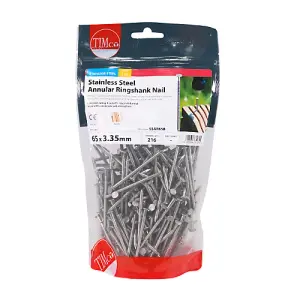 Timco - Annular Ringshank Nails - Stainless Steel (Size 65 x 3.35 - 1 Kilograms)