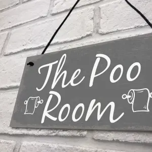 Red Ocean The Poo Room Shabby Chic Bathroom Toilet Loo Plaque Funny Novelty Decor Door Sign