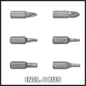 Einhell Cordless Mini Screwdriver With 6 Piece Bit Set TC-SD 3,6 Li