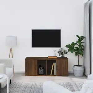 Berkfield TV Cabinet Brown Oak 100x35x40 cm Engineered Wood