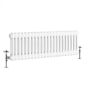 Right Radiators 300x1010 mm Horizontal Traditional 2 Column Cast Iron Style Radiator White