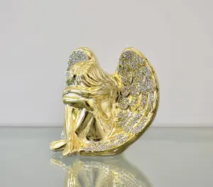 Beautiful Angel with Wings Sparkle Bling Ornament Crushed Diamond