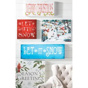 Let It Snow - Wrapped Canvas Print 40.64cm H x 40.64cm W x 3.81cm D