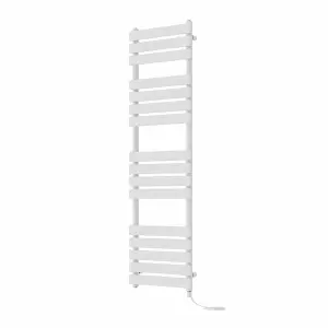 Rinse Bathrooms Electric Flat Panel Heated Towel Rail White Bathroom Ladder Radiator Warmer 1600x450mm 800W