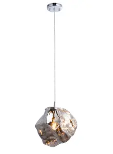 Anson Lighting Norma Pendant light finished in Chrome metallic glass and chrome plate