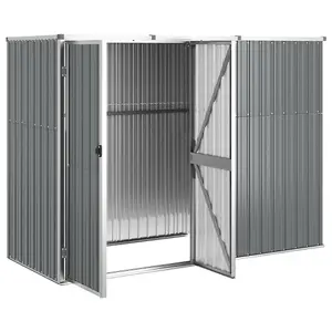 Berkfield Garden Tool Shed Grey 225x89x161 cm Galvanised Steel