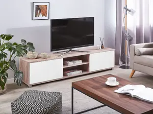 Beliani Modern TV Stand Light Wood LINCOLN