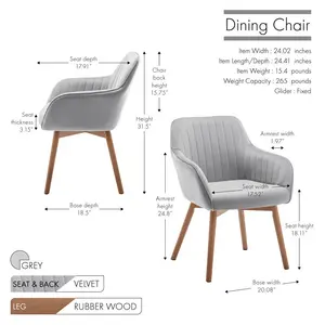 Ariad Upholstered Dining Chair Grey