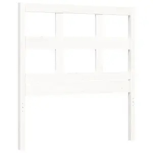 Berkfield Bed Frame with Headboard White Single Solid Wood