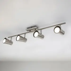 Swansea Brushed Steel 4-Bar Ceiling Spotlight