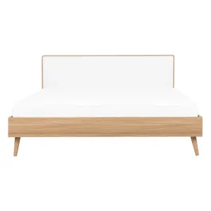 EU Double Size Bed Light Wood SERRIS