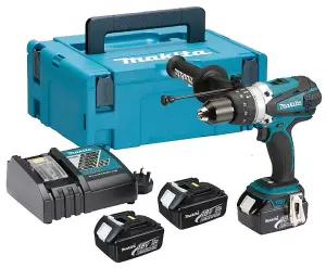 Makita DHP458RF3J LXT 18v Combi Hammer Drill 3 Batts + Makpac DHP458