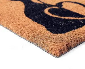 Coco&Coir Door Mat Eco-Friendly Indoor Outdoor Heavy Duty Pet Series Cat Design Door Mat 45 x 75 cm MEOW ROMANCE