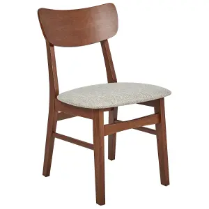 Set of 2 Dining Chairs ANOKA Rubberwood Taupe