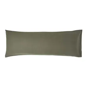 Homescapes Khaki Green Linen Body Pillowcase