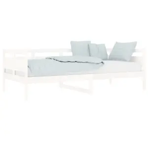 Berkfield Day Bed White Solid Wood Pine 90x200 cm