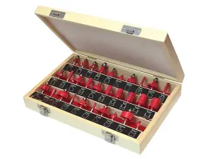 Faithfull  1/4in TCT Router Bit Set, 30 Piece FAIRBS30